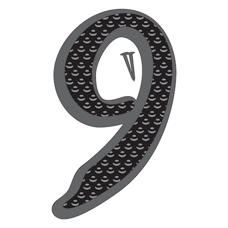 4.5In Black Zinc Number 9, 10PK